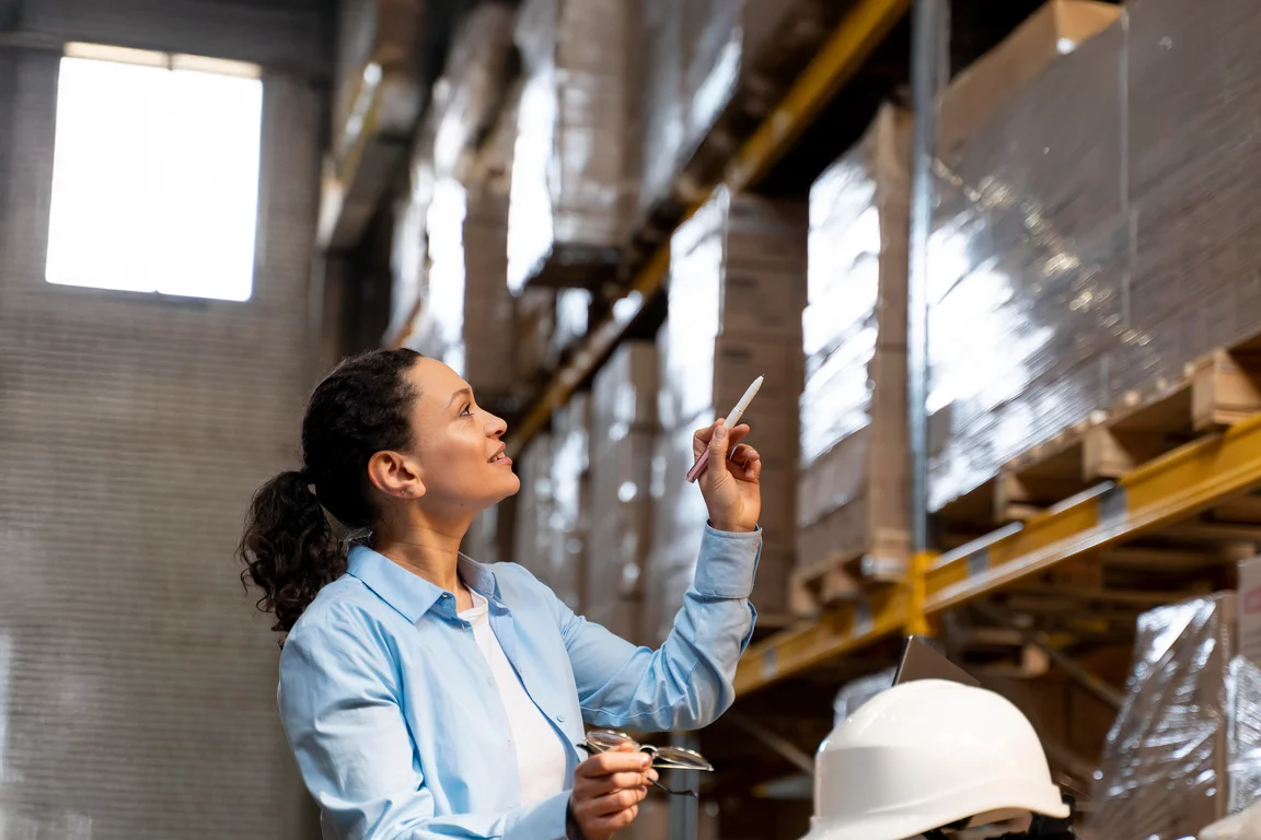 Woman working in warehouse