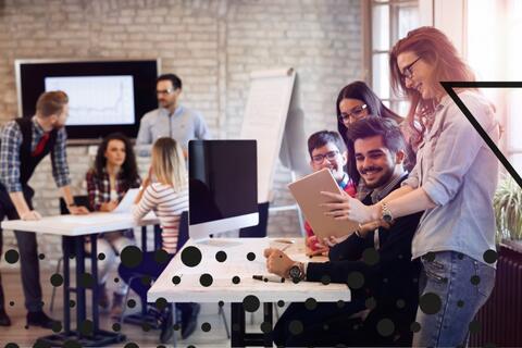 Group of professionals engaging in business services